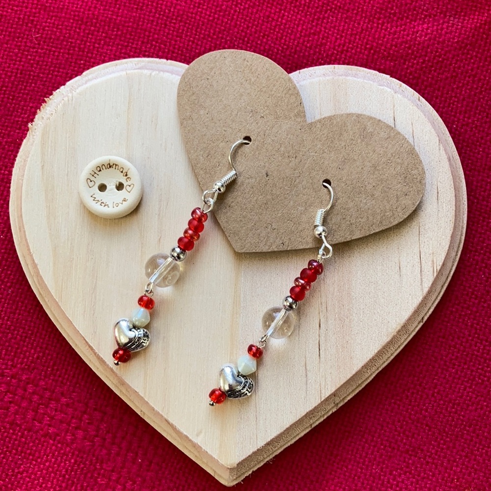 Pure Love ❤️ Crystal magic ball Heart Earrings